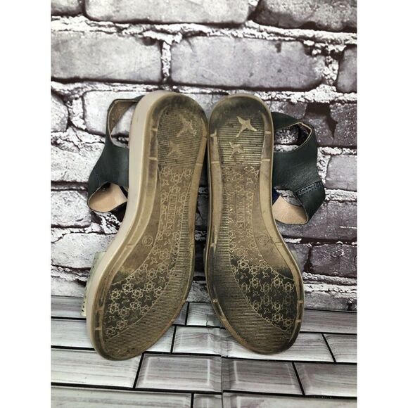 Pikolinos Beige Leather Floral Cut Blue Ankle Strap Wedge Sandals Women 39EU/8.5 - Picture 16 of 16